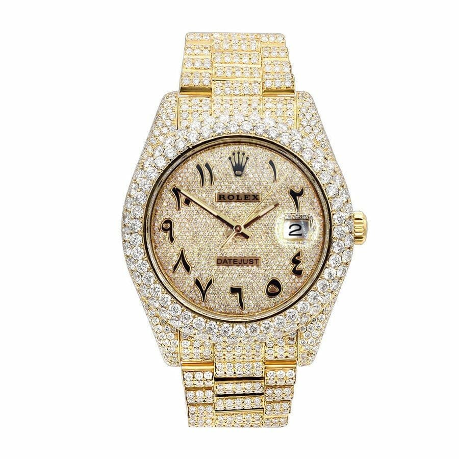 rolex-datejust-yellow-gold-arabic-dial-iced-out-116300-replica-1