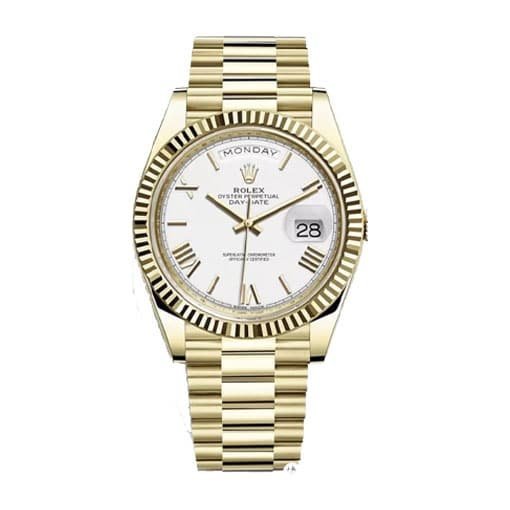 rolex-day-date-ii-collection-gold-white-roman-dial-218238-replica
