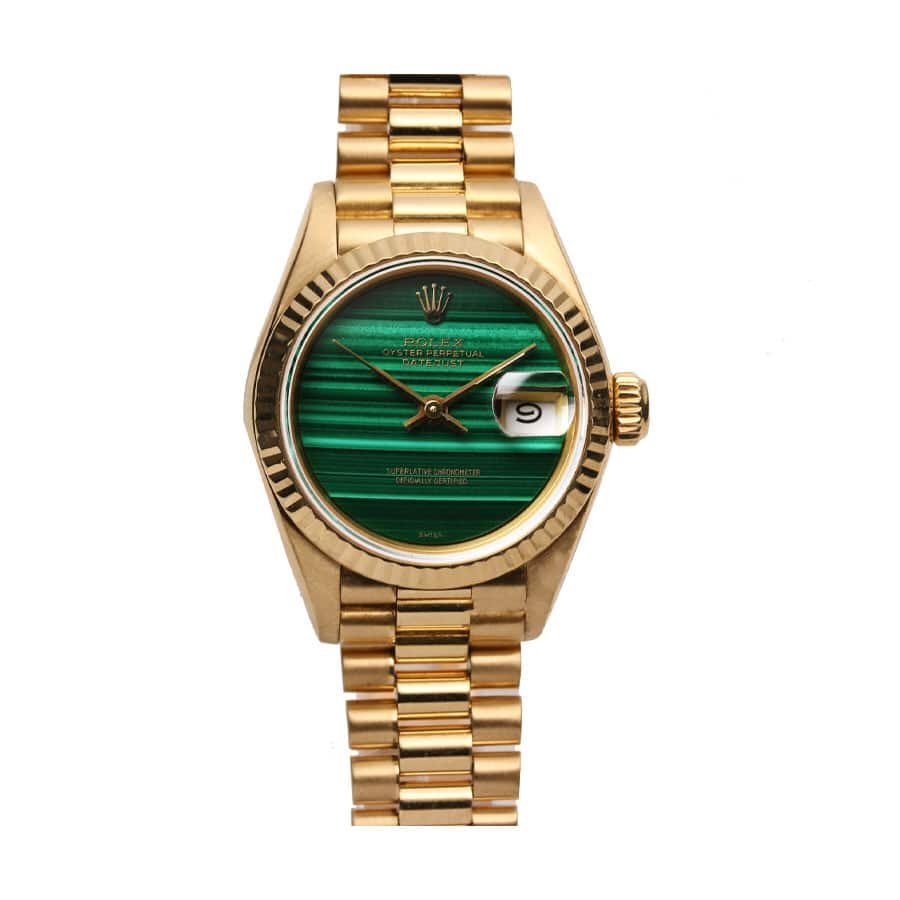 rolex-lady-datejust-69178-yellow-gold-malachite-dial-replica11